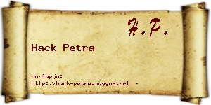 Hack Petra névjegykártya
